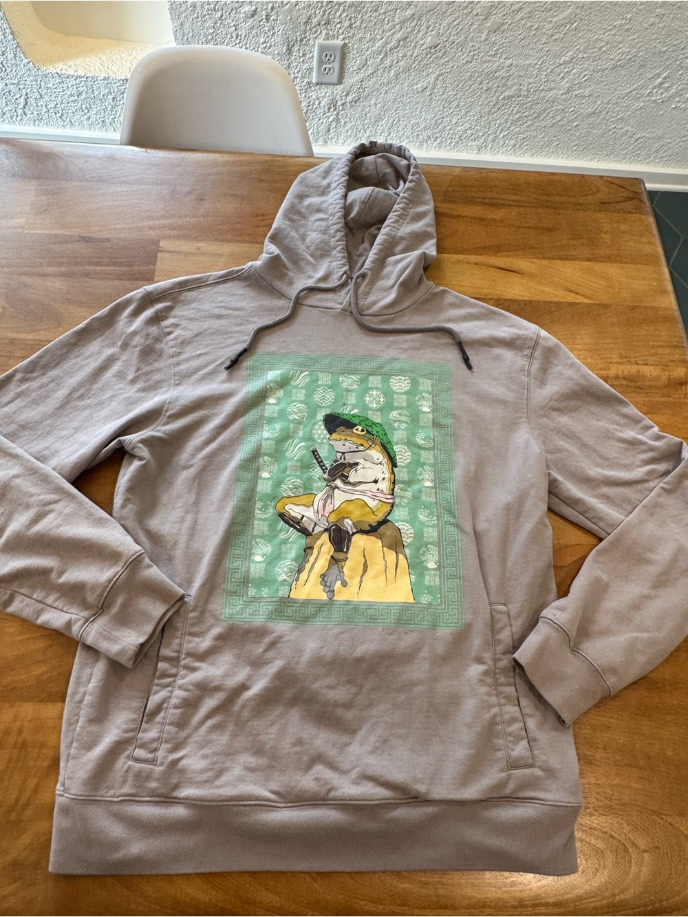 Airwalk Gray Hoodie with Green Graphic Frog Print